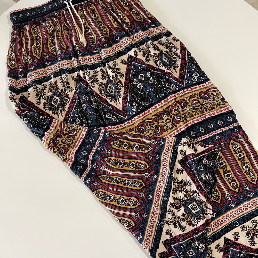 LA Hearts - boho pattern maxi skirt - size S
